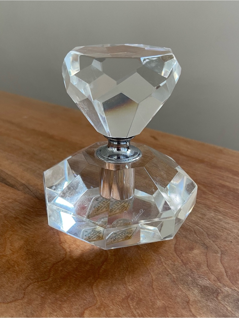 Vintage Shannon Crystal 4" Perfume Bottle w Stopper Wand Godinger Orig Sticker